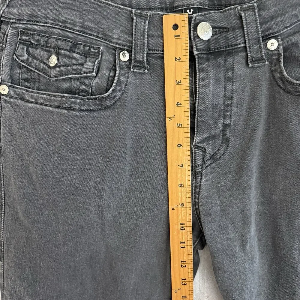 True Religion Jeans Mens 34x32 Geno Relaxed Slim Faded Wash Denim Pocket Flap